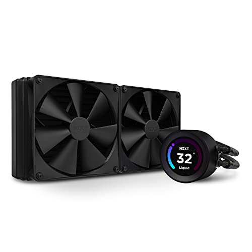 NZXT Kraken Elite 280 - RL-KN28E-B1- 280mm AIO CPU Liquid Cooler - Customizable 2.36" LCD Display for Images, Performance Metrics and More - High-Performance Pump - 2 x F140P Fans - Black