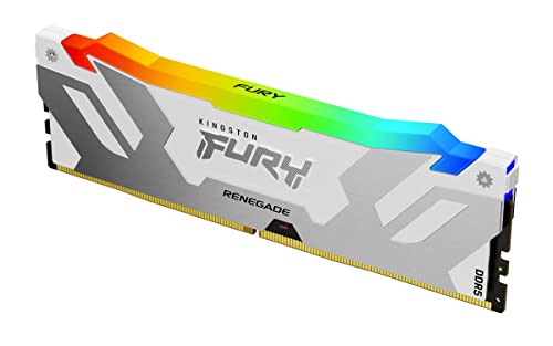 Kingston Technology Kingston Fury Renegade White RGB 16GB 6000MT/s CL32 DDR5 DIMM | Infrared Syncing | Fury CTRL Software | Overclocking | Intel XMP 3.0 | Single Module | KF560C32RWA-16