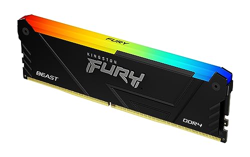 Kingston Fury Beast 32GB 3200MT/s DDR4 CL16 Desktop Memory Single Module | Intel XMP | AMD Ryzen | Plug n Play | RGB Infrared Syncing | KF432C16BB2A/32