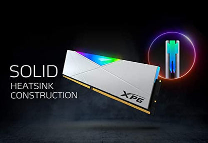 XPG DDR4 D50 RGB 16GB (2x8GB) 3200MHz PC4-25600 U-DIMM 288-Pins Desktop Memory CL16 Kit White (AX4U32008G16A-DW50)