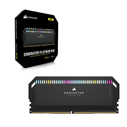 CORSAIR DOMINATOR PLATINUM RGB DDR5 RAM 32GB (2x16GB) 6000MHz CL36 Intel XMP iCUE Compatible Computer Memory - Black (CMT32GX5M2X6000C36)