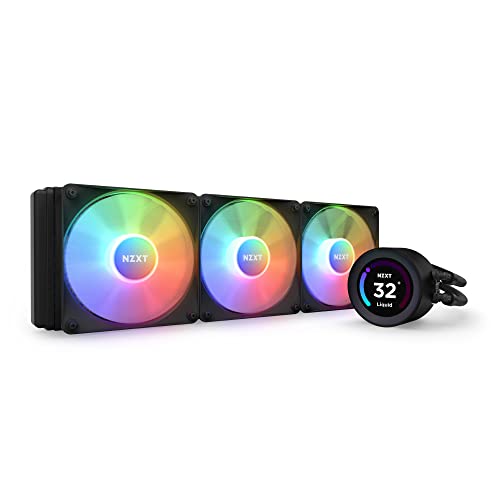 NZXT Kraken Elite RGB 360 - RL-KR36E-B1 - 360mm AIO CPU Liquid Cooler - Customizable 2.36" LCD Display for GIFS, Images, Performance Metrics - High-Performance Pump - 3 x F120 RGB Core Fans - Black