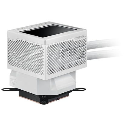 ASUS ROG Ryujin III 360 ARGB WHT All-in-one Liquid CPU Cooler with 360mm Radiator. Asetek 8th gen Pump, 3X Magnetic 120mm ARGB Fans (Daisy Chain Design), 3.5” LCD Display, White