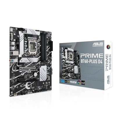 ASUS Prime B760-PLUS D4 Intel (13th and 12th Gen)LGA 1700 ATX motherboard PCIe 5.0,3xPCIe 4.0 M.2 slots,DDR4,2.5Gb LAN,DisplayPort,USB 3.2 Gen 2x2 Type-C,front USB 3.2 Gen 1 Type-C,Thunderbolt (USB4®)