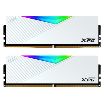 XPG Lancer RGB DDR5 6000MHz 32GB (2x16GB) CL40 UDIMM 288-Pins Desktop SDRAM DDR5 Dual Channel RAM Kit White Heatsink (AX5U6000C4016G-DCLARWH)