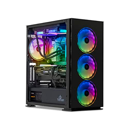 YEYIAN Yari X13 Gaming PC Intel Core i7 13700KF 5.40 GHz, Geforce RTX 3070 Ti Desktop Computer, 32GB DDR5 5200Mhz, 1TB SSD + 2TB HDD, 850W Gold PSU Liquid Cooler, Z790 Chipset VR Ready PC, Win 11 Home