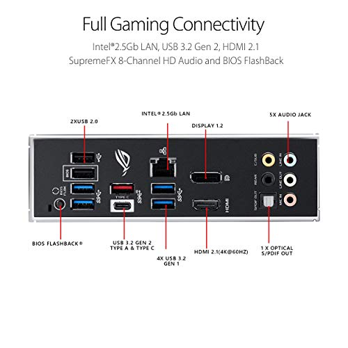 Asus ROG Strix B550-F Gaming WiFi II AMD AM4 (3rd Gen Ryzen) ATX Motherboard (PCIe 4.0,WiFi 6E, 2.5Gb LAN, BIOS Flashback, HDMI 2.1, Addressable Gen 2 RGB Header and Aura Sync)