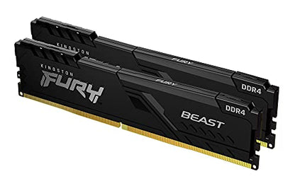 Kingston FURY Beast 32GB (2x16GB) 3600MHz DDR4 CL18 Desktop Memory Kit of 2 KF436C18BBK2/32, Black