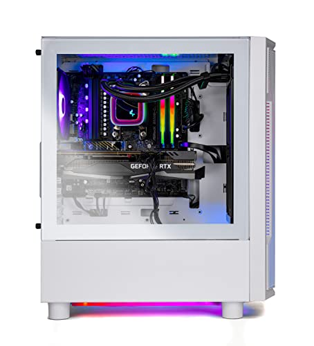 Skytech Gaming Archangel Gaming PC Desktop – Intel Core i7 12700F 2.1 GHz, NVIDIA RTX 4060, 1TB NVME SSD, 16GB DDR4 RAM 3200, 600W Gold PSU, 240mm AIO, 11AC Wi-Fi, Windows 11 Home 64-bi,White