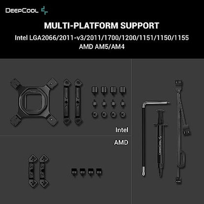 DeepCool AK620 Digital CPU Air Cooler Mighty 260w TDP 6 Copper Heatpipes Dual-Tower CPU Cooler with Status Display Screen and ARGB LED Strips 120mm FDB Fan for LGA 1700/1200/1151/1150/1155/AM5/AM4