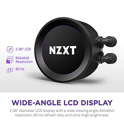 NZXT Kraken Elite 280 - RL-KN28E-B1- 280mm AIO CPU Liquid Cooler - Customizable 2.36" LCD Display for Images, Performance Metrics and More - High-Performance Pump - 2 x F140P Fans - Black