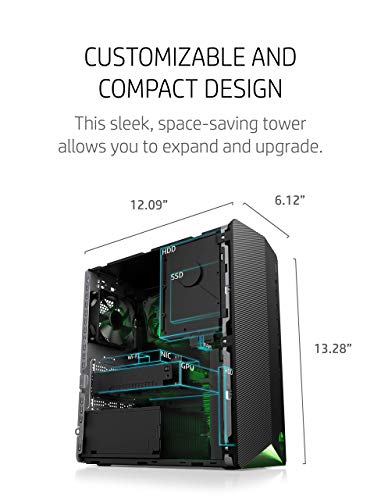 HP Pavilion Gaming Desktop, NVIDIA GeForce GTX 1650 Super, Intel Core i3-10100, 8 GB DDR4 RAM, 256 GB PCIe NVMe SSD Windows 10 Compact Tower Design (TG01-1022, 2020) (Renewed)