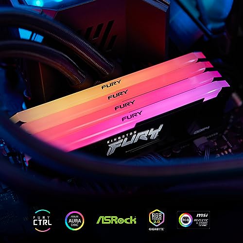 Kingston Fury Beast 32GB 3200MT/s DDR4 CL16 Desktop Memory Single Module | Intel XMP | AMD Ryzen | Plug n Play | RGB Infrared Syncing | KF432C16BB2A/32