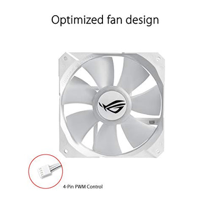 ASUS ROG Strix LC 360 RGB White Edition All-in-one Liquid CPU Cooler with Aura Sync RGB, and Triple ROG 120mm addressable RGB Radiator Fans