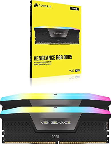 CORSAIR VENGEANCE RGB DDR5 RAM 64GB (2x32GB) 6400MHz CL32 Intel XMP iCUE Compatible Computer Memory - Black (CMH64GX5M2B6400C32)