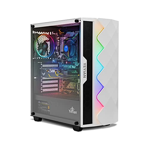 YEYIAN SAI X11 Gaming PC Desktop Computer, Intel i5-11400F 6-Core 2.6GHz, GeForce GTX 1650 4GB GDDR6, 500GB NVMe SSD, 8GB DDR4 3200MHz, 3 ARGB Fans, Windows 11 Home 64-bit, WiFi 5, BT 5.0, 650W PSU