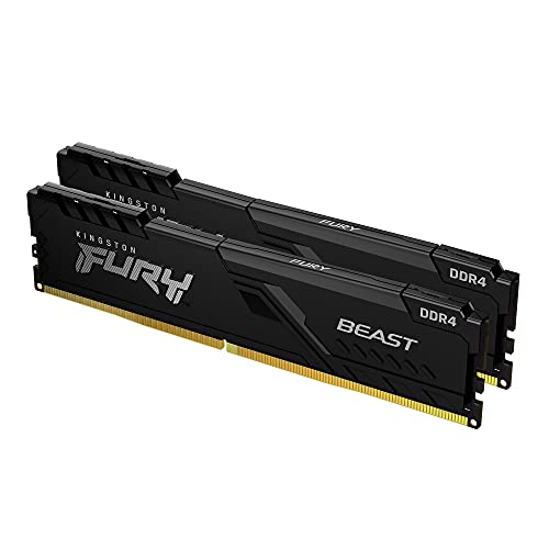 Kingston FURY Beast 32GB (2x16GB) 3600MHz DDR4 CL18 Desktop Memory Kit of 2 KF436C18BBK2/32, Black