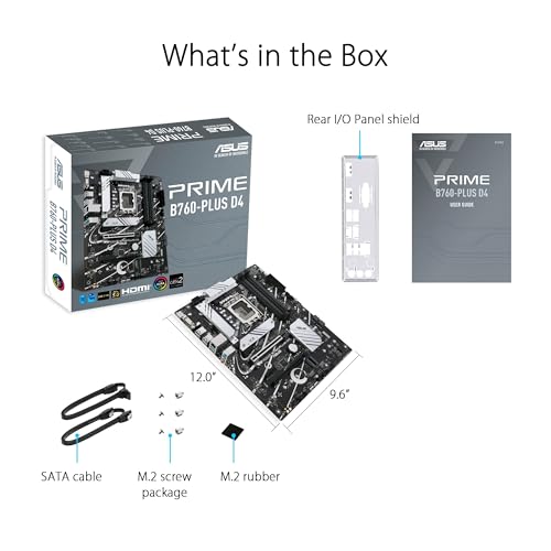 ASUS Prime B760-PLUS D4 Intel (13th and 12th Gen)LGA 1700 ATX motherboard PCIe 5.0,3xPCIe 4.0 M.2 slots,DDR4,2.5Gb LAN,DisplayPort,USB 3.2 Gen 2x2 Type-C,front USB 3.2 Gen 1 Type-C,Thunderbolt (USB4®)