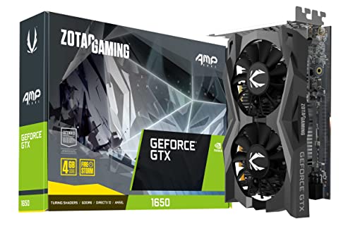 ZOTAC Gaming GeForce GTX 1650 AMP CORE 4GB GDDR6 128-bit Gaming Graphics Card, Super Compact, ZT-T16520J-10L