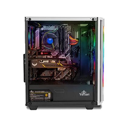 YEYIAN SAI X11 Gaming PC Desktop Computer, Intel i5-11400F 6-Core 2.6GHz, GeForce GTX 1650 4GB GDDR6, 500GB NVMe SSD, 8GB DDR4 3200MHz, 3 ARGB Fans, Windows 11 Home 64-bit, WiFi 5, BT 5.0, 650W PSU