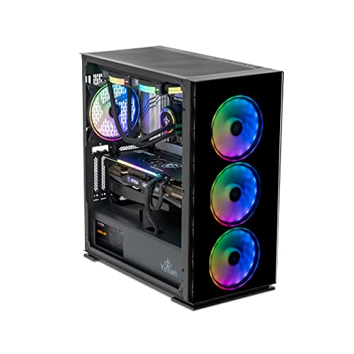 YEYIAN Yari X13 Gaming PC Intel Core i7 13700KF 5.40 GHz, Geforce RTX 3070 Ti Desktop Computer, 32GB DDR5 5200Mhz, 1TB SSD + 2TB HDD, 850W Gold PSU Liquid Cooler, Z790 Chipset VR Ready PC, Win 11 Home