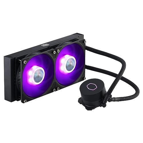 CoolerMaster MasterLiquid ML240L RGB V2, Close-Loop AIO CPU Liquid Cooler, Gen3 Dual Chamber Pump, 240mm Radiator, SickleFlow 120 PWM ARGB, AMD Ryzen AM5/AM4, Intel LGA1700/1200 (MLW-D24M-A18PC-R2)