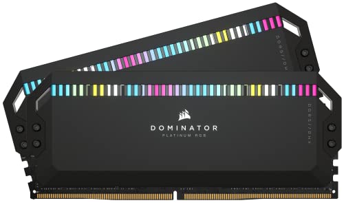 CORSAIR DOMINATOR PLATINUM RGB DDR5 RAM 32GB (2x16GB) 6000MHz CL36 Intel XMP iCUE Compatible Computer Memory - Black (CMT32GX5M2X6000C36)