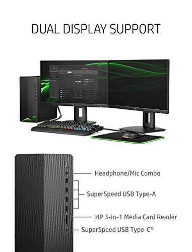 HP Pavilion Gaming Desktop, NVIDIA GeForce GTX 1650 Super, Intel Core i3-10100, 8 GB DDR4 RAM, 256 GB PCIe NVMe SSD Windows 10 Compact Tower Design (TG01-1022, 2020) (Renewed)