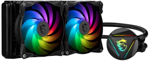 MSI MAG CoreLiquid 240R V2 - AIO ARGB CPU Liquid Cooler - Rotating Cap Design - LGA 1700 Ready - 240mm Radiator - Dual 120mm ARGB PWM Fans