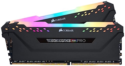 Corsair VENGEANCE RGB PRO DDR4 32GB (2x16GB) 3600MHz CL18 Intel XMP 2.0 iCUE Compatible Computer Memory - Black (CMW32GX4M2D3600C18)