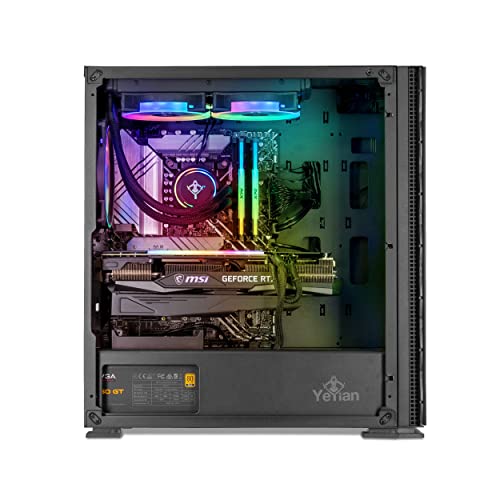 YEYIAN Yari X13 Gaming PC Intel Core i7 13700KF 5.40 GHz, Geforce RTX 3070 Ti Desktop Computer, 32GB DDR5 5200Mhz, 1TB SSD + 2TB HDD, 850W Gold PSU Liquid Cooler, Z790 Chipset VR Ready PC, Win 11 Home