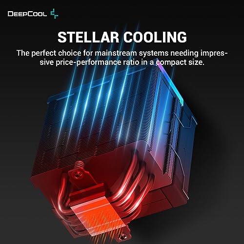 DeepCool AK620 Digital CPU Air Cooler Mighty 260w TDP 6 Copper Heatpipes Dual-Tower CPU Cooler with Status Display Screen and ARGB LED Strips 120mm FDB Fan for LGA 1700/1200/1151/1150/1155/AM5/AM4