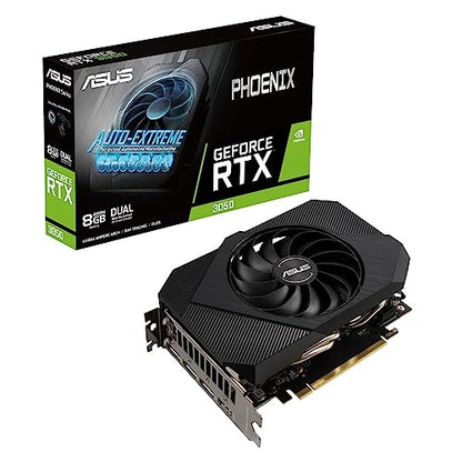 ASUS Phoenix NVIDIA GeForce RTX 3050 Gaming Graphics Card - PCIe 4.0, 8GB GDDR6 Memory, HDMI 2.1, DisplayPort 1.4a, Axial-tech Fan Design, Protective Backplate, Dual Ball Fan Bearings, Auto-Extreme