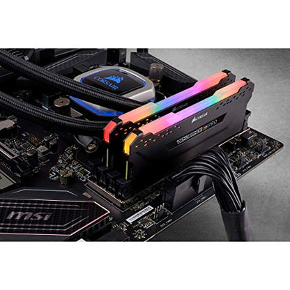 Corsair Vengeance RGB Pro 32GB (2x16GB) DDR4 3600 (PC4-28800) C18 AMD Optimized Memory – Black