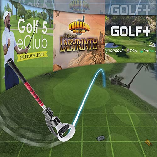 Vr Golf Club for Oculus Quest 2, Oculus Golf Club Attachment,Oculus Quest 2 Golf Club Adapter,Meta Golf Game Essential Accessories,Carbon Fiber Appearance, Solid Aluminum,Stable Locking Design Red