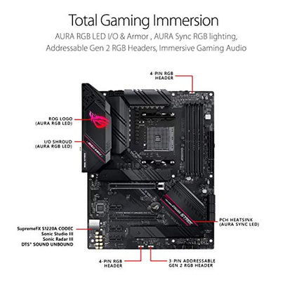 Asus ROG Strix B550-F Gaming WiFi II AMD AM4 (3rd Gen Ryzen) ATX Motherboard (PCIe 4.0,WiFi 6E, 2.5Gb LAN, BIOS Flashback, HDMI 2.1, Addressable Gen 2 RGB Header and Aura Sync)