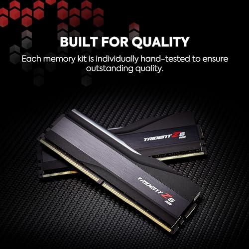 G.SKILL Trident Z5 RGB Series (Intel XMP 3.0) DDR5 RAM 96GB (2x48GB) 6400MT/s CL32-39-39-102 1.35V Desktop Computer Memory UDIMM - Matte Black (F5-6400J3239F48GX2-TZ5RK)