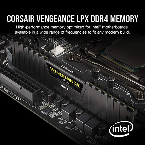 Corsair VENGEANCE LPX DDR4 16GB (2x8GB) 3200MHz CL16 Intel XMP 2.0 Computer Memory - Black (CMK16GX4M2E3200C16)