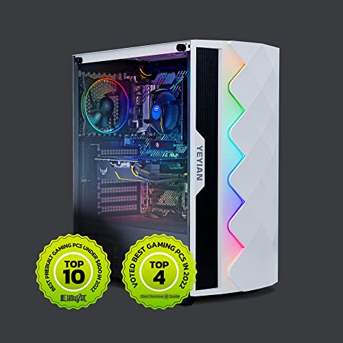 YEYIAN SAI X11 Gaming PC Desktop Computer, Intel i5-11400F 6-Core 2.6GHz, GeForce GTX 1650 4GB GDDR6, 500GB NVMe SSD, 8GB DDR4 3200MHz, 3 ARGB Fans, Windows 11 Home 64-bit, WiFi 5, BT 5.0, 650W PSU