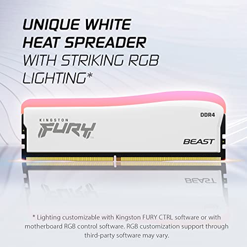 Kingston Technology Fury Beast RGB Special Edition 16GB (2x8GB) 3200MT/s CL16 DDR4 Desktop Memory Kit of 2 | Infrared Syncing | Intel XMP & AMD Ryzen Ready | RGB CTRL Software | KF432C16BWAK2/16