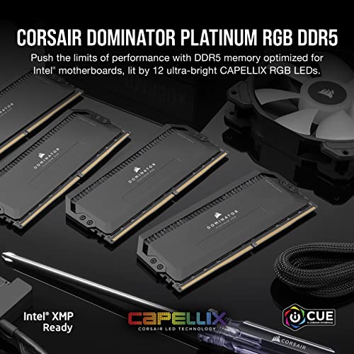 CORSAIR DOMINATOR PLATINUM RGB DDR5 RAM 32GB (2x16GB) 6000MHz CL36 Intel XMP iCUE Compatible Computer Memory - Black (CMT32GX5M2X6000C36)