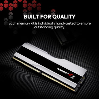 G.SKILL Trident Z5 RGB Series (Intel XMP 3.0) DDR5 RAM 32GB (2x16GB) 6400MT/s CL32-39-39-102 1.40V Desktop Computer Memory UDIMM - Matte White (F5-6400J3239G16GX2-TZ5RW)