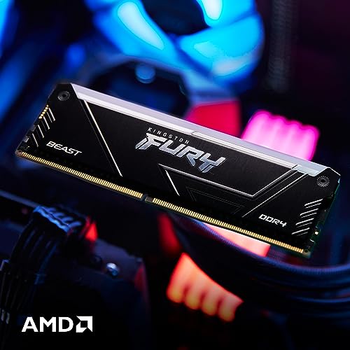 Kingston Fury Beast 32GB 3200MT/s DDR4 CL16 Desktop Memory Single Module | Intel XMP | AMD Ryzen | Plug n Play | RGB Infrared Syncing | KF432C16BB2A/32