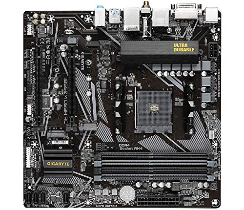 GIGABYTE B550M DS3H AC (AM4 AMD/B550/Micro ATX/Dual M.2/SATA 6Gb/s/USB 3.2 Gen 1/PCIe 4.0/HMDI/DVI/DDR4/Motherboard)